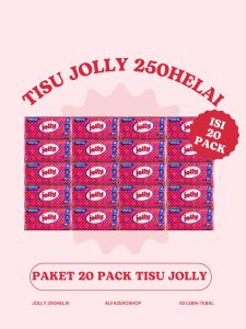 Tissue JOLLY Facial 250 Sheet 2 Ply / Tisu Wajah / Tissu Muka Halus Harga Terjangkau (Paket 20 Pack)