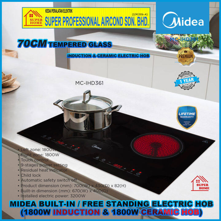 Double sale electric hob