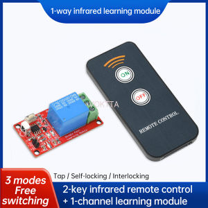 DC 5V/12V IR Remote Control Module - 38KHz 2-Key Remote + Receiver Momentary/Latch/Interlock Modes