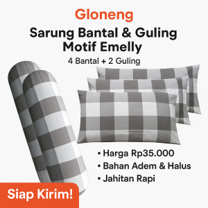 Sarung Bantal & Guling 6 PCS – Katun Lembut Adem