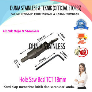 Hole Saw Besi TCT 18mm pembolong lubang