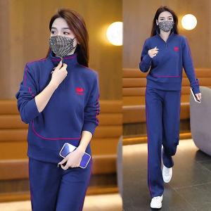H Womens Sports Suit Two-piece Sportswear Casual Loose Running Sports Sweater