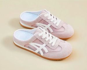 Mesh breathable casual shoes sweet style shallow lace-up canvas shoes new summer mesh splicing low-top womens shoes girly breathable flat sneakers