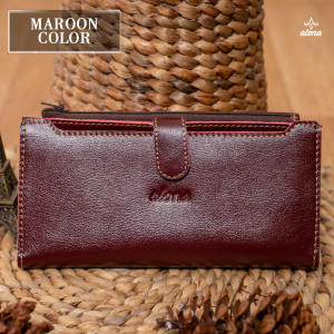 Dompet Wanita ALONA EVELYN WALLET Kulit Sapi 100% Cewek Lipat Panjang Elegan Import Murah Terbaru