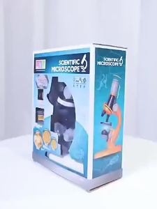 1200X Child Biologica Microscope Kit Science Experiment Pupil Gift Lab Led Home School Interest Educational Toy Gift for Kids