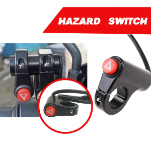 MOTORCYCLE HANDLE BAR HAZARD SWITCH CLAMP TYPE ON/OFF SIGNAL FLASHER PUSHBUTTON UNIVERSAL