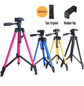 Tripod Camera Photography 3366 Colour Tripod Handphone + Holder U Stabilizer Multifungsi