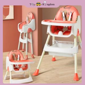 Graffiti Graphic Design Baby High Chair 1 key Foldable W/ Compartment Toddler Booster Chair Adjust
