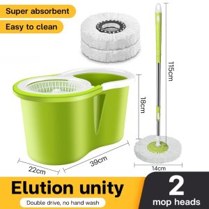 (COD)HI-Q Home Spray Mop for Floor 360 Rotating Flat mop with 350ml Tank Water Spraying Sweeper High Mop with spinner Rorating Squeeze Flat Mop with bucket#TB05#TB09