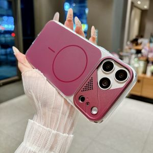 Luxury Matte Camera Protection For iPhone 17 16 15 14 13 12 11 Pro Max For Magsafe Charge Magnetic Shockproof Bumper Soft Cover