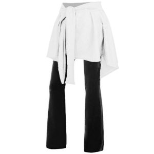 Ready stock plus size asymmetrical pants skirt sport casual hiking Zumba gym netball yoga Muslimah sport bootcut pants skirt with pockets skirts flare pants slack plus size Sport fitness dance skirt pants