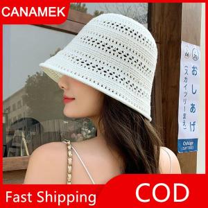 【CANAMEK】 Mùa hè mới rỗng dệt kim chống nắng và mũ che nắng cho phụ nữ giải trí đa năng nhỏ thời trang tươi nồi mũ