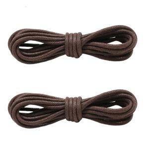 เชือกผูกรองเท้าแบบกลม2คู่สำหรับรองเท้าบู้ตหนังและสวมใส่ทุกวันรองเท้าบูทลูกไม้ผ้าฝ้ายแว็กซ์เปลี่ยนได้