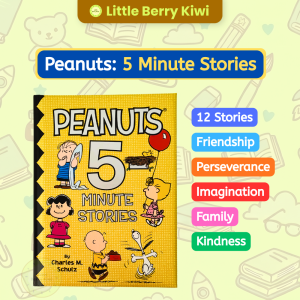 Age 3-7 | 12 Stories Inside the Book - Snoopy Peanuts 5 Minute Stories - Children Story Learning Book Bedtime Birthday Gift