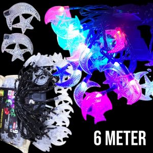 COD Lampu Hias BULAN BINTANG 6 Meter Mitsuyama MS - 497 Ramadhan Idul Fitri lebaran hari Raya HIAS TUMBLER LED RAINBOW natal imlek Murah Berkualitas Transparant Warna Warni Pelangi Star