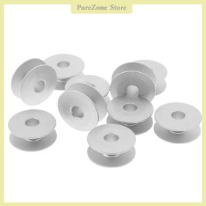 [PureZone] 10pcs 21mm Industrial Aluminum Bobbins For Singer Brother Sewing Machine Tools