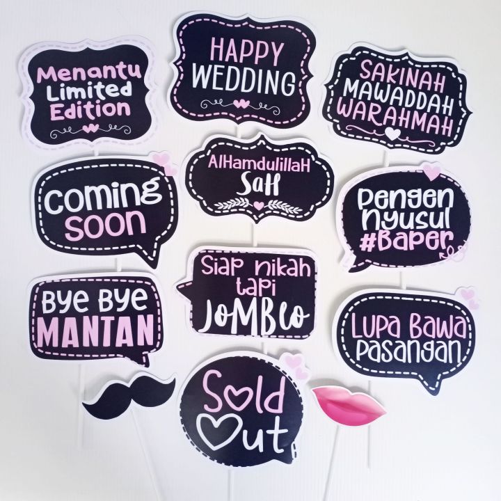 Wedding Photo Booth Props Aksesoris Perlengkapan Dekorasi Pesta