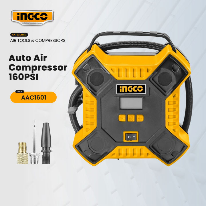 INGCO Auto Air Compressor Tire Inflator 12V For Car AAC1601 IPT | Lazada PH