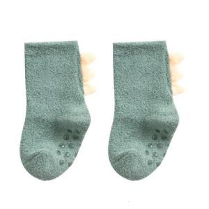 Non Slip Toddler Socks for Infant Baby Kids Strong Grips Sole Cute Dinosaur Warm Thick Anti Slip Socks for Boys Girls