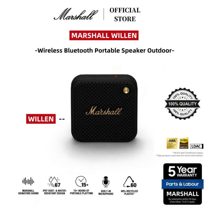 Marshall Willen Wireless Bluetooth Portable Speaker Outdoor Waterproof ...