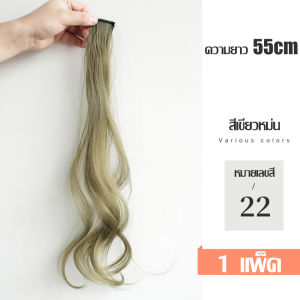 แฮร์พีช แบบหลากสี ไฮไลท์ผม แบบกิ๊บติดง่าย ช่อไฮไลท์ งานสไตล์เกาหลี วิกผมไฮไลท์ แบบลอน ไฮไลท์ผมลอน ความยาว 55 cm วิกผม ผมปลอม ไฮไลท์ติดผม
