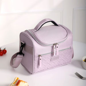 Portable Polyester Insulated Lunch Bag With Strap | Bento Food Bag Beg Makanan Dengan Tali Bahu 大容量保温包