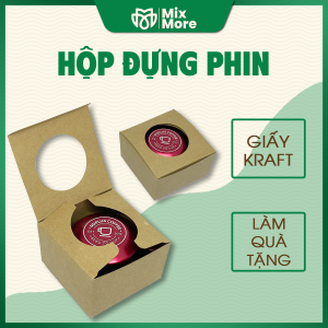 Hộp đựng phin cà phê size 7 hiện logo giấy Kraft đẹp cứng sang trọng dễ xếp làm quà tặng Mixmore