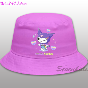 Topi buket Kuromi Anak topi anak perempuan lucu TOPI Bulat cute