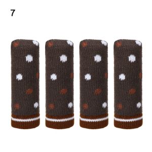 VERMILL 4Pcs/Set Elastic Non-slip Knitting Anti-Noise Table Foot Cover Furniture Legs Sleeves Chair Socks Protective Case