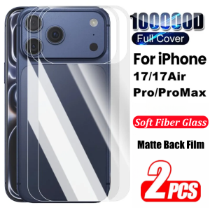 ฟิล์มหลังกระจกไฟเบอร์นิ่ม2ชิ้นสำหรับ iPhone 17 Pro Max/ 17 Pro/ 17 Air/ 17คลุมทั้งหมด Back ปกป้องหน้าจอป้องกันรอยขีดข่วนฟิล์มป้องกันสำหรับ iPhone 17 Pro Max