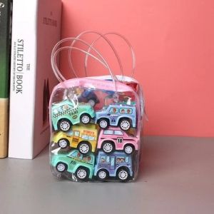 HTF 6pcs Car Model Toy Pull Back Car Toys Mobile Vehicle Fire Truck Taxi