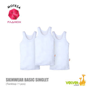 Velvet Junior Terbaru - Kaos Dalam Bayi Baby Singlet Kutung Anak Putih | Pakaian Dalam Bayi Anak | Baju Bayi
