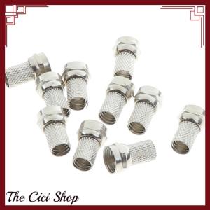 [The Cici Shop] 10Pcs 75-5 F Connector Screw On Type For RG6 Satellite TV Antenna Coax Cable