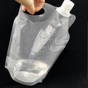 2L Foldable Drinking Water Bag Portable Water Bag Small Mouth Handle No Leakage for Camping Hiking Cycling