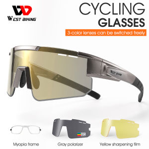 WEST BIKING Polarized Cycling Glasses Bicycle Eyewear Myopia Frame UV400 Sports Sunglasses MTB Road Bike Men Women Goggles