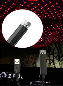 Đèn LED chiếu trần nhà phòng khách phòng ngủ xe hơi màu đỏ chân USB di động có thể điều chỉnh tiện dụng