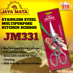 SYK Jaya Mata JM331 7.9" 200mm 1Pcs Stainless Steel Multipurpose Kitchen Scissor Bottle Opener Scissor Gunting Dapur