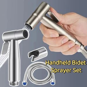 FUNG High Pressure Handheld Bidet Sprayer Set Adjustable Stainless Steel Toilet Sprayer Heads Multifunctional Flexible Hose Bidet Faucet Set Toilet
