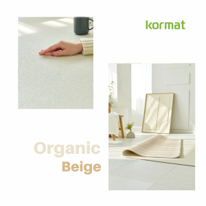 Kormat - ORGANIC BEIGE 1.5CM thickness Playmat | 4 thick layers of protection | Double sided design