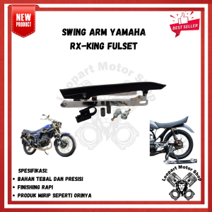 SWING AREM ARM FORK BELAKANG LENGANAYUN SUPITAN GARPU BELAKANG YAMAHA RX KING FULSET+KETANGKES TEBAL MURAH PRESISI HITAM CROME