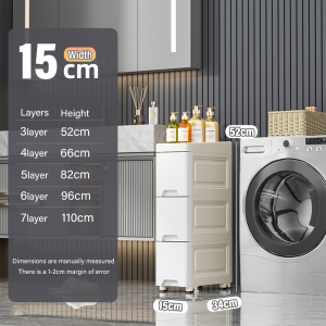 HETEE Gap Storage Box Drawer Cabinet Furniture Cabinet Clothes Storaqe Organizer Bathroom Organizer Rack Plastic Slim Drawer Movable White Cabinet  Kitchen Storage Box