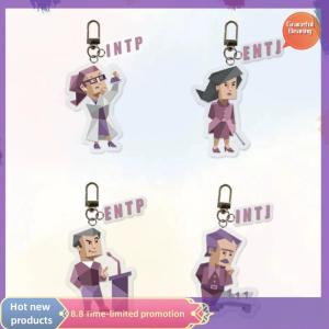 Graceful Cartoon MBTI Character Acrylic Keychain Pendant Creative Earphone Case Pendant Novelty Backpack Decoration Accessories Gifts