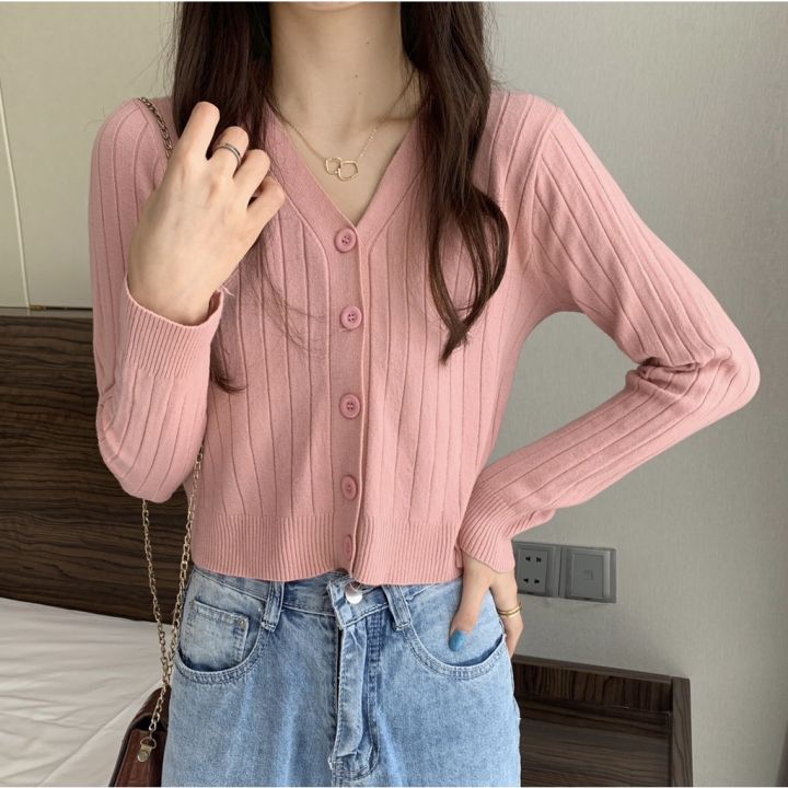 Áo khoác cardigan len nữ tay dài phong cách Hàn Quốc 2021 | Lazada.vn