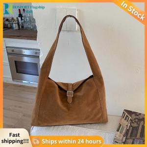 【HFM】 Women Faux Suede Large Capacity Shoulder Bag Fashion Commute Handbag Retro Single Shoulder Bag for Work Shopping Travel Daily
