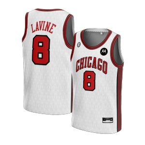 Jersey Zach Lavine Chicago Bulls #8 CITY PUTIH WHITE Swingman Bola Basket NBA Baju Kaos T-Shirt Tshirt Atasan Costum Kostum