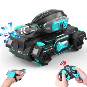 LSRC RC Water Bo-mb Tank 2.4G 4WD Gravity Watch RC Vehicle 360 Rotate Stunt Car Battle Shoots Toys For Boys Kids Gift With Light Music