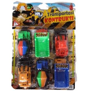 Truk Truk Kontraktor / Mainan Anak Konstruksi / 6 buah Truk Konstruksi / Mobil Mobilan Proyek