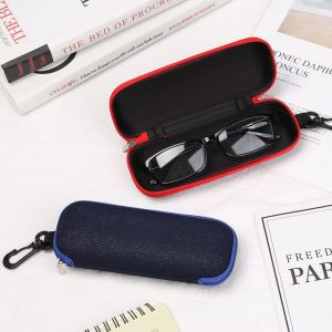 1PCS Portable Eyewear Cases Box Zipper Glasses Case Anti-pressure EVA Denim Zipper Glasses Case