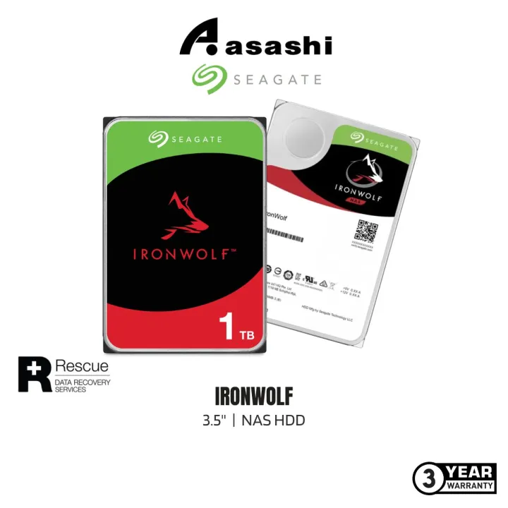Seagate IronWolf 2TB/4TB/8TB 3.5" NAS HDD - 5900RPM/ 64MB (ST2000VN004)(ST4000VN008)(ST8000VN004)