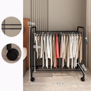 ราวตากผ้าอเนกประสงค์แบบยืดหดได้พร้อมล้อ ราวแขวนผ้า พร้อมล้อเลื่อนเคลื่อนย้ายสะดวก พร้อมชั้นวางของ แข็งแรง